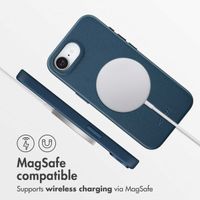 Accezz Leather Back Cover with MagSafe Apple iPhone 17e / 16e - Nightfall Blue