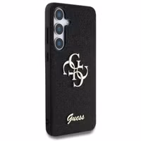 Guess 4G Metal Logo Glitter Backcover Samsung Galaxy S25 Plus - Zwart