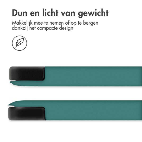 imoshion Design Trifold Bookcase Apple iPad 9 (2021) 10.2 inch / iPad 8 (2020) 10.2 inch / iPad 7 (2019) 10.2 inch - Petrol Green Dandelion