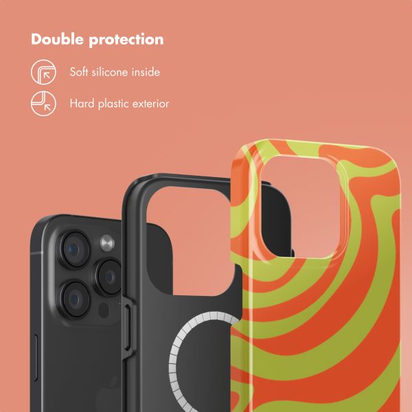 Selencia Vivid Back Cover with MagSafe Apple iPhone 15 Pro - Wavy Swirl Orange Fern