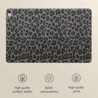 Selencia Sabi Bookcase with Leopard Print Apple iPad Air 11 inch (2026) M4 / (2025) M3 / (2024) M2 / Air 5 (2022) / Air 4 (2020) - Midnight Black