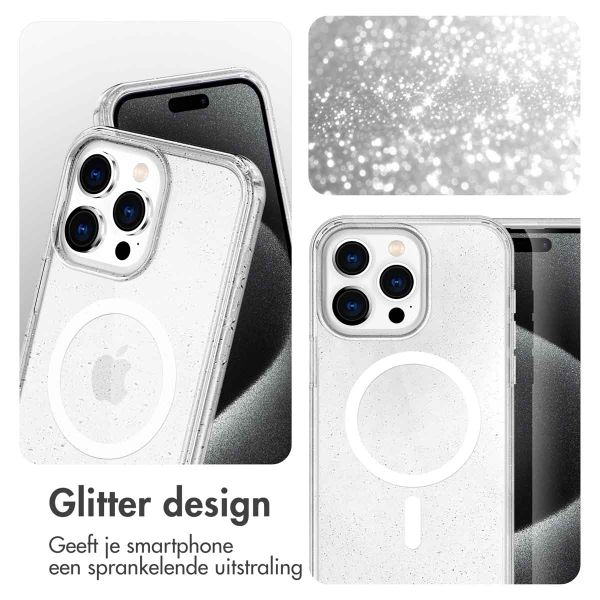 imoshion Sparkle Backcover met MagSafe Apple iPhone 15 Pro Max - Glitter Transparant