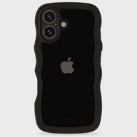 Holdit Wavy Case iPhone 16 - Black / Transparent