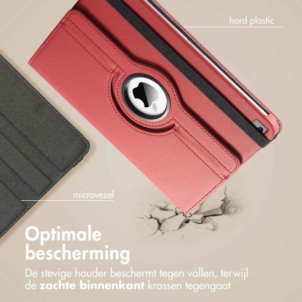 imoshion 360° draaibare Bookcase Apple iPad 9 (2021) 10.2 inch / iPad 8 (2020) 10.2 inch / iPad 7 (2019) 10.2 inch - Donkerrood