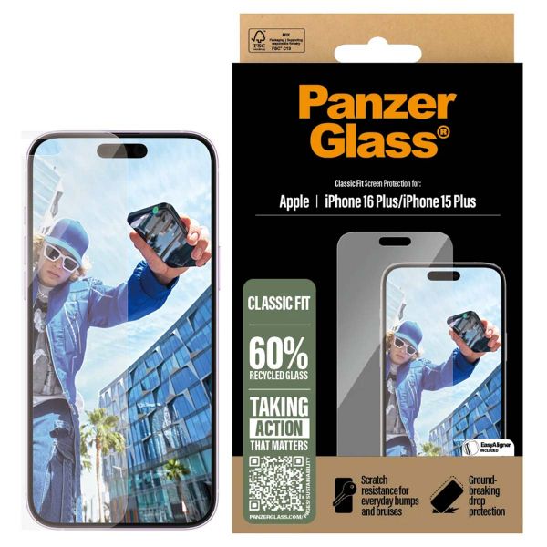 PanzerGlass Anti-Bacterial Screenprotector Apple iPhone 16 Plus