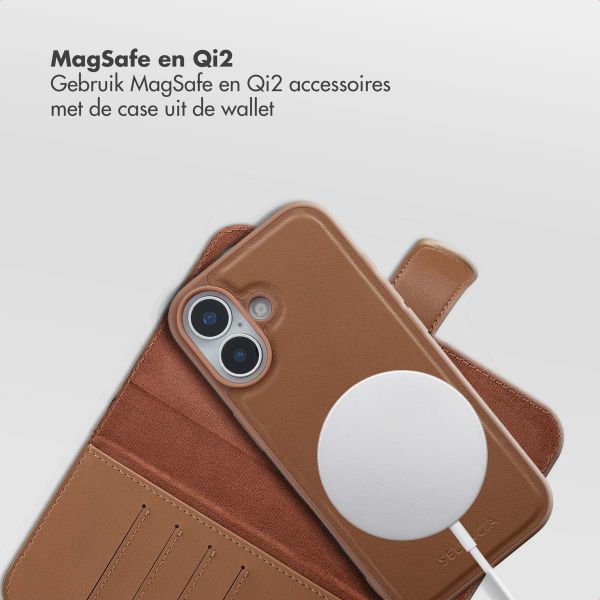 Selencia Olyn Uitneembare Bookcase met MagSafe Apple iPhone 17 - Bruin