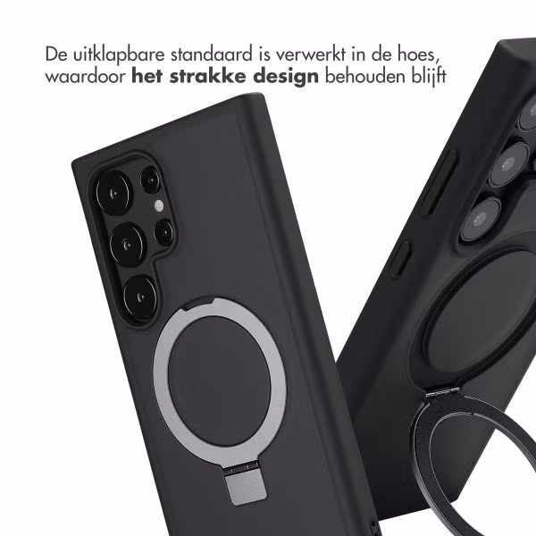 Accezz Ring Stand Backcover met MagSafe Samsung Galaxy S24 Ultra - Zwart