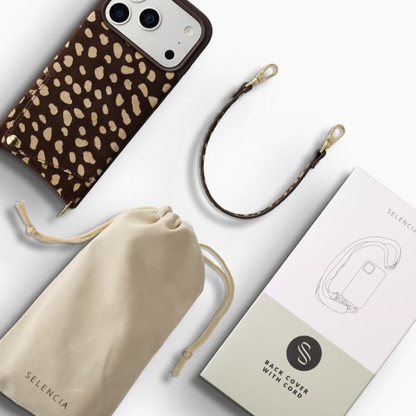 Selencia Nova Real Leather Back Cover with Card Holder Apple iPhone 17 Pro Max - Fawn Chic