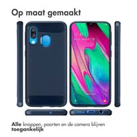 imoshion Brushed Backcover Samsung Galaxy A40 - Donkerblauw