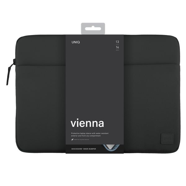 Uniq Vienna Laptop hoes 16 inch - Gerecyclede laptopsleeve - Midnight Black