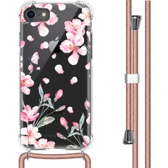 imoshion Design hoesje met koord iPhone SE (2022 / 2020) / 8 / 7 - Bloem - Roze