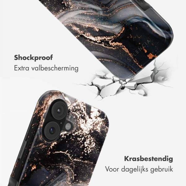 Selencia Vivid Backcover met MagSafe Apple iPhone 17 - Chic Marble Black