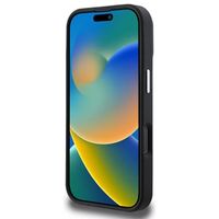 Guess Grained Triangle Case MagSafe Apple iPhone 16 Pro - Zwart