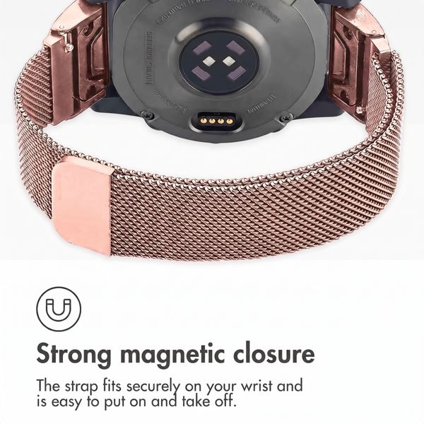imoshion QuickFit® Milanese Band - Garmin 20 mm Connector - Size L/XL - Rose Gold