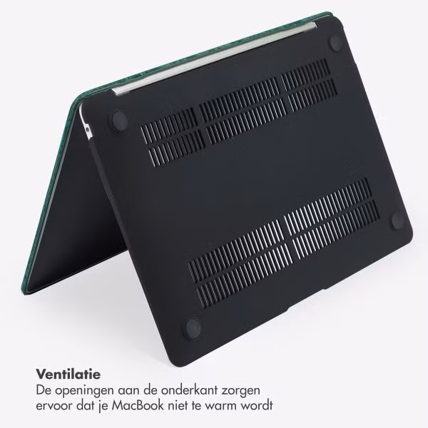 Selencia Fluwelen Cover Apple MacBook Air 15 inch (2023 / 2024 M3 chip / 2025 M4 chip) - Donkergroen