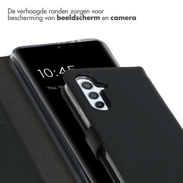 Selencia Echt Leren Bookcase Samsung Galaxy A54 (5G) - Zwart