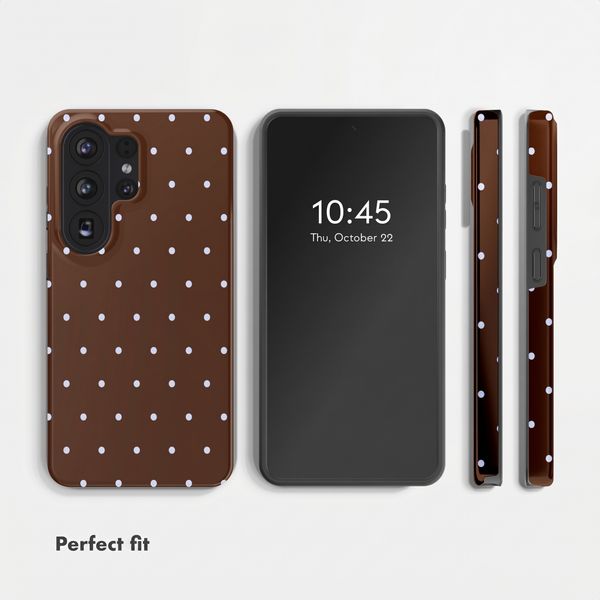 Selencia Vivid Back Cover with MagSafe Samsung Galaxy S26 Ultra - Happy Dots Chocolate