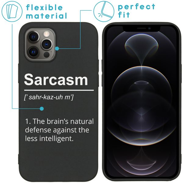 imoshion Design hoesje iPhone 12 (Pro) - Quote - Zwart