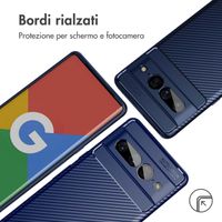imoshion Carbon Softcase Backcover Google Pixel 7 Pro - Blauw