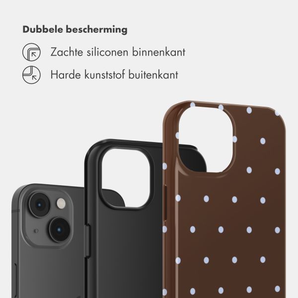 Selencia Vivid Backcover Apple iPhone 14 - Happy Dots Chocolate