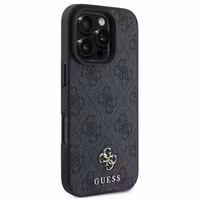 Guess 4G Metal Logo Backcover MagSafe Apple iPhone 16 Pro Max - Zwart