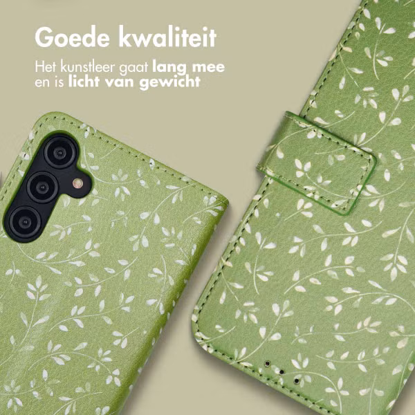 imoshion Design Bookcase Samsung Galaxy A14 (5G/4G) - Green Flowers