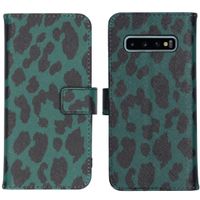 imoshion Design Softcase Bookcase Samsung Galaxy S10 - Green Leopard