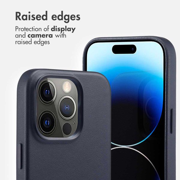 Accezz Leather Back Cover with MagSafe Apple iPhone 14 Pro - Onyx Black