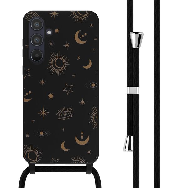 imoshion Siliconen design hoesje met koord Samsung Galaxy A55 - Sky Black