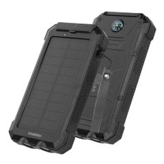 imoshion Solar Powerbank 20.000 mAh - Draadloze powerbank op zonne-energie - Quick Charge en Power Delivery - Zwart