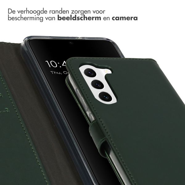 Selencia Echt Leren Bookcase Samsung Galaxy S23 - Groen