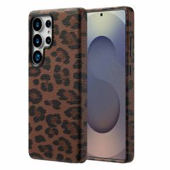 Selencia Sabi Backcover Panterprint met MagSafe Samsung Galaxy S25 Ultra - Mocha Brown