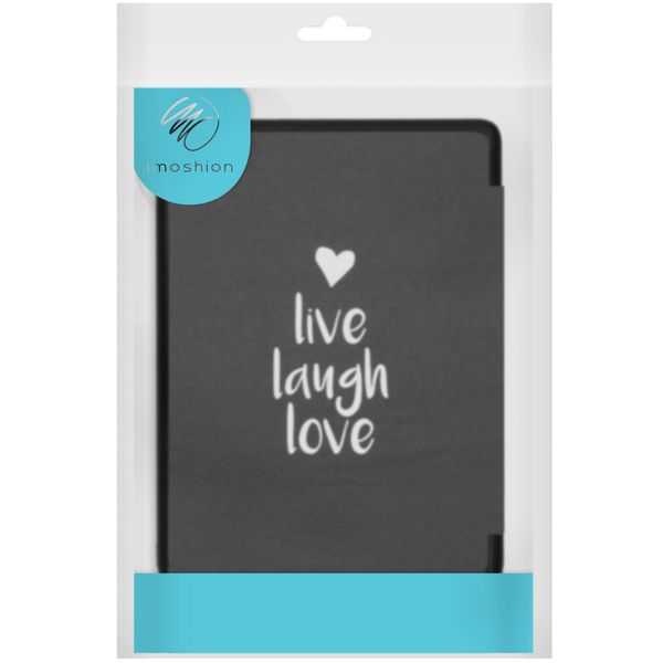 imoshion Design Slim Hard Case Sleepcover met stand Kobo Libra 2 / Tolino Vision 6 - Live Laugh Love