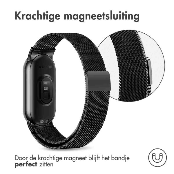 imoshion Milanees magnetisch bandje Xiaomi Smart Band 8 / 9 - Zwart