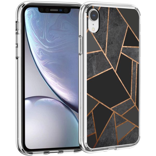 imoshion Design hoesje iPhone Xr - Grafisch Koper / Zwart