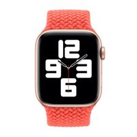 Apple Gevlochten solobandje Apple Watch | 44/45/46/49 mm - Maat 7 - Electric Orange