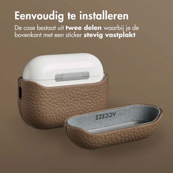 Accezz Echt Leren Case voor de Apple AirPods Pro 3 - Taupe