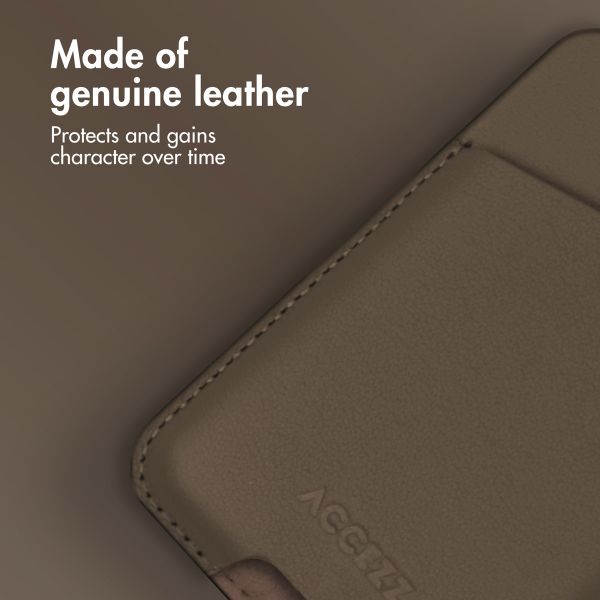 Accezz Leather Card Holder - Compatible with MagSafe and Qi2 - Coffee Brown
