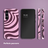 Selencia Vivid Backcover met MagSafe Samsung Galaxy S24 - Wavy Swirl Pink Plum