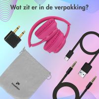 imoshion Kids LED Light Bluetooth Headphones - Kinder koptelefoon met decibelbegrenzer - Draadloze koptelefoon + AUX kabel - Hot Pink