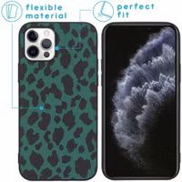 imoshion Design hoesje Apple iPhone 12 (Pro) - Luipaard - Groen / Zwart