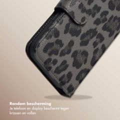 Selencia Sabi Bookcase met Panterprint Apple iPhone 16 - Midnight Black