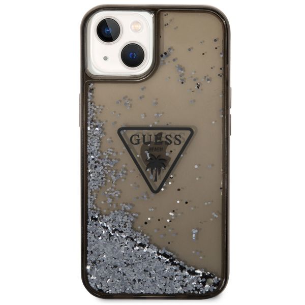 Guess Liquid Glitter Backcover iPhone 14 - Zwart