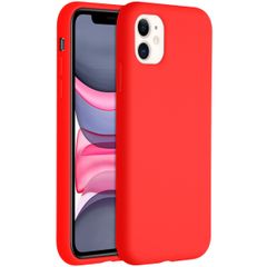 Accezz Liquid Silicone Backcover iPhone 11 - Rood