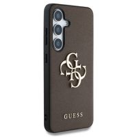 Guess 4G Metal Logo Saffiano Backcover Samsung Galaxy S25 Plus - Bruin