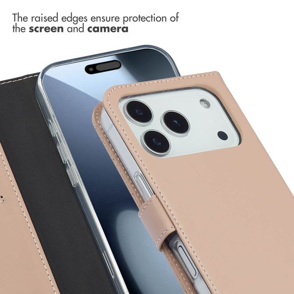 Selencia Genuine Leather Book Case Apple iPhone 17 Pro - Dusty Pink