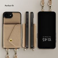 Selencia Sera Phone Case with Cord and Envelope Card Holder Apple iPhone 17e / 16e - Taupe