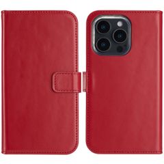 Selencia Echt Leren Bookcase Apple iPhone 16 Pro - Rood