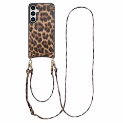 Selencia Nova Telefoonhoes met Koord en Pashouder Samsung Galaxy S24 Plus / S25 Plus - Leopard