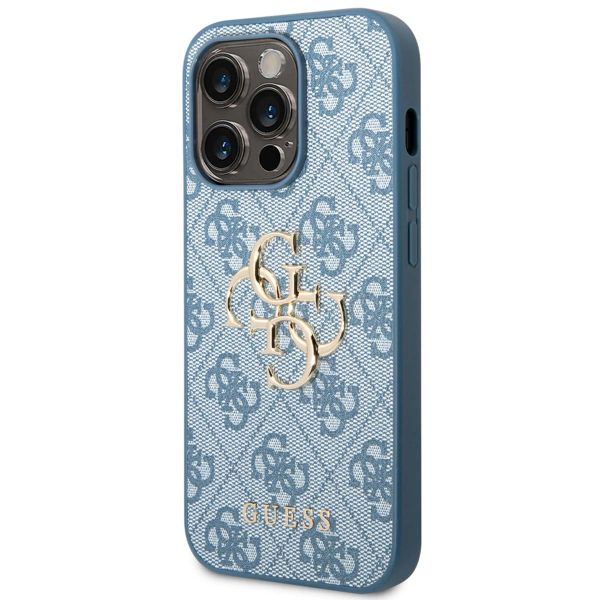 Guess 4G Metal Logo Backcover iPhone 14 Pro Max - Blauw